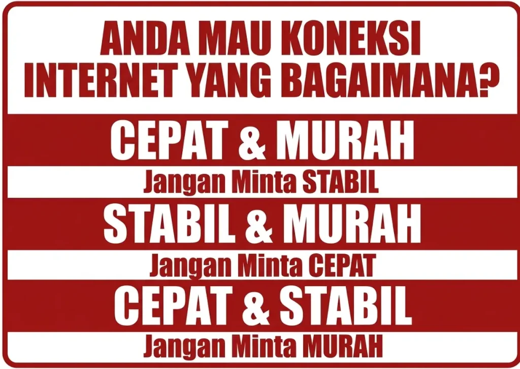 Anda mau koneksi internet yang bagaimana