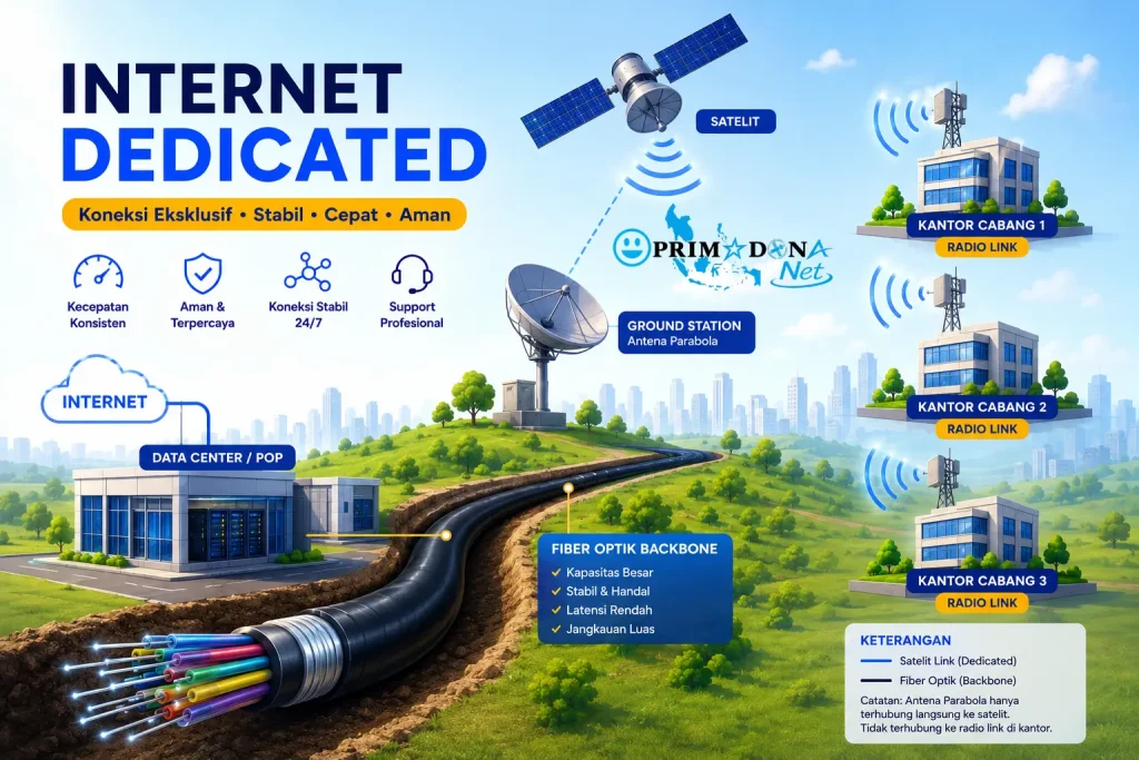 layanan internet dedicated terbaik dari PRIMADONA Net